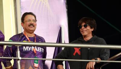 KKR vs RCB: Shah Rukh Khan Cheers For Knight Riders At Eden Gardens; Watch