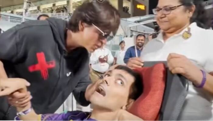 Shah Rukh Khan Meets KKR&#039;s Most Special And Die-Hard Fan Harshul After Win Over RCB - Watch