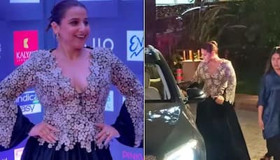 Vidya Balan Suffers Oops Moment At Red Carpet After Dress Gets Stuck In Car - Watch