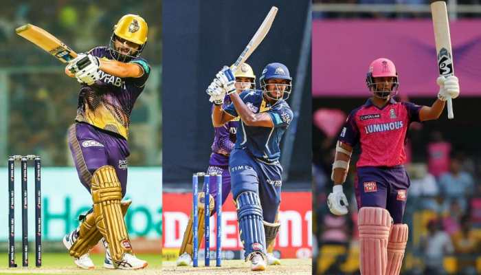 Rinku Singh (from left), Sai Sudarshan and Yashasvi Jaiswal. (Photo: Twitter, BCCI/IPL)