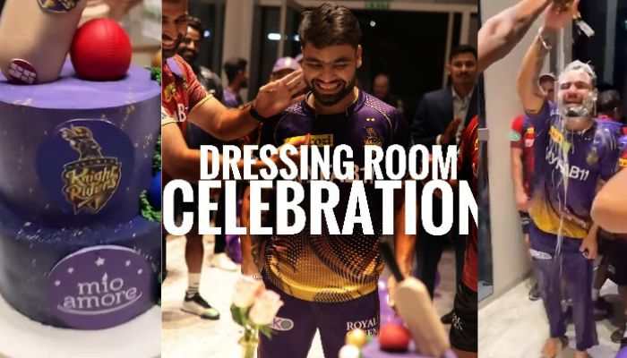 KKR Celebrates Win Rinku Singh&#039;s Heroics In Grand Fashion, Party Video From Dressing Room Goes Viral - Watch