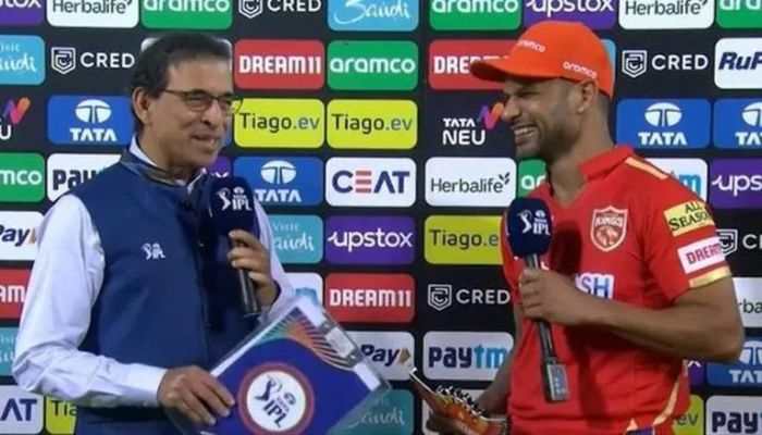 Shikhar Dhawan Takes Cheeky Dig At Harsha Bhogle Says, 'I Hope You Were Happy With My Strike Rate' - Watch