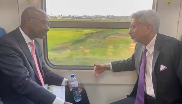 EAM S Jaishankar Takes Ride In &#039;Made In India&#039; Train In Mozambique: Watch Video