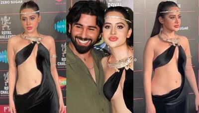 Uorfi Javed Styles Lizard Accessories With Bold Black Outfit, Poses With Starkids' BFF Orry - Pics