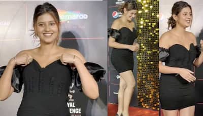 Kacha Badam Girl Anjali Arora Averts Oops Moment, Fixes Her Tube Dress As Paps Click Her - Watch