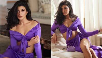 Jacqueline Fernandez Grabs Eyeballs In Lavender Crop Top, Thigh-High Slit Skirt, Check Out Pics