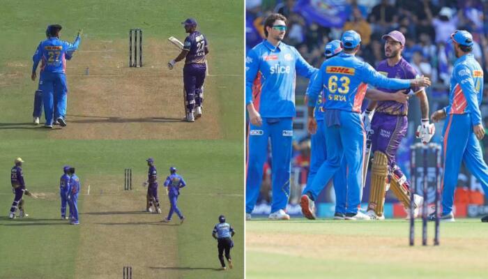 Watch: Nitish Rana, Hrithik Shokeen's Heated Exchange At MI vs KKR Clash