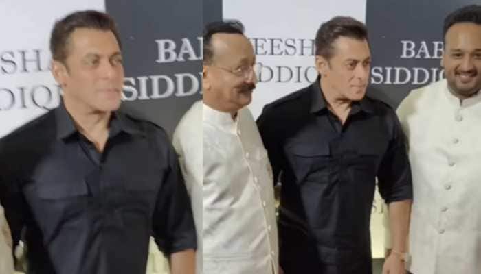 Salman Khan Looks Dapper In Black Pathani As He Attends Baba Siddiqui&#039;s Iftar Party