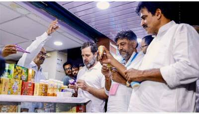 Amid Amul Entry Row In Karnataka, Rahul Gandhi Visits Nandini Outlet, Buys Ice-Cream - Watch