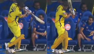 MS Dhoni Almost Hits Deepak Chahar With Bat In Chennai's Dugout, Scared CSK Pacer's Video Goes Viral - Watch
