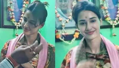 Disha Patani Covers Crop Top With Shawl As She Visits Temple In Varanasi, Netizens Call It A 'Miracle'