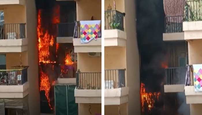 Watch: Blaze Erupts At Gaur City&#039;s 14th Avenue In Greater Noida West; Fire Doused