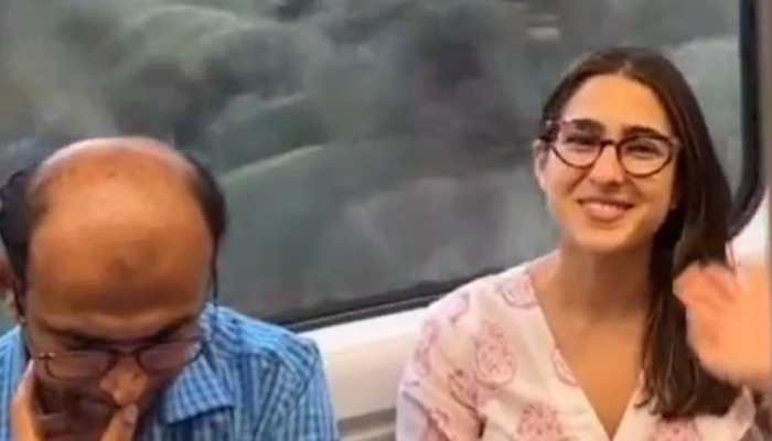 Sara Ali Khan Follows Hema Malini&#039;s Footsteps, Takes Ride In Mumbai Metro: Watch