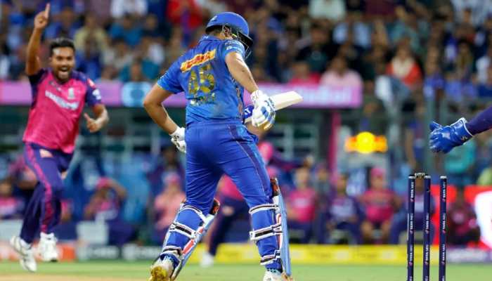 WATCH: Controversy Erupts Over Mumbai Indians Skipper Rohit Sharma Dismissal Against Rajasthan Royals