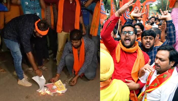 Karnataka Elections: Bajrang Dal Burns Copies Of Congress Manifesto Over Promise To Ban Outfit