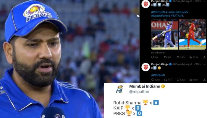 MI&#039;s Strong Reply To PBKS&#039; Insulting Tweet For Rohit Sharma Makes Them Delete Their Dig