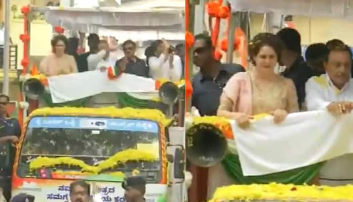 Karnataka Polls 2023: Priyanka Gandhi Holds Roadshow In Bengaluru On Last Day Of Campaigning