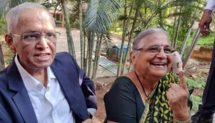 Karnataka Elections: Narayana Murthy, Wife Sudha Urge People To Vote, Say &#039;We Are Oldies But We Get Up At 6 And Vote&#039;