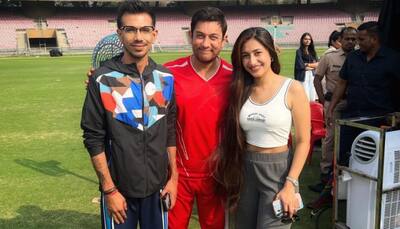 Dhanashree Verma Shares Pic With Hubby Yuzvendra Chahal And Aamir Khan, Captions It As 'Threepeat'