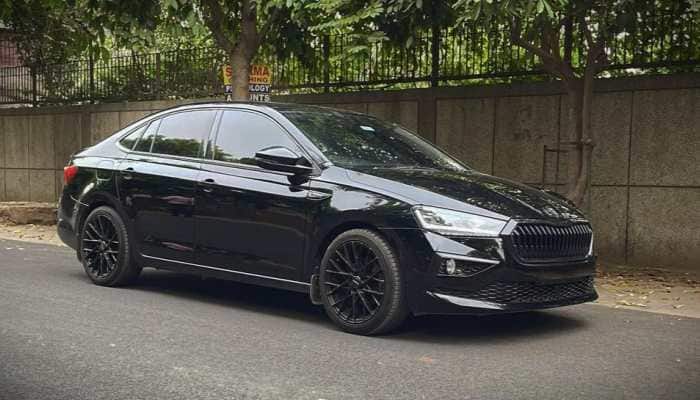 Modified Skoda Slavia Looks Deceptive With Lowered Stance, All-Black Paint Scheme: PICS
