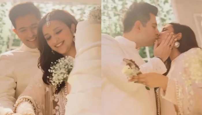 Parineeti Chopra, Raghav Chadha Seal The Deal With A Kiss, Video From  Engagement Goes Viral - Watch | People News | Zee News