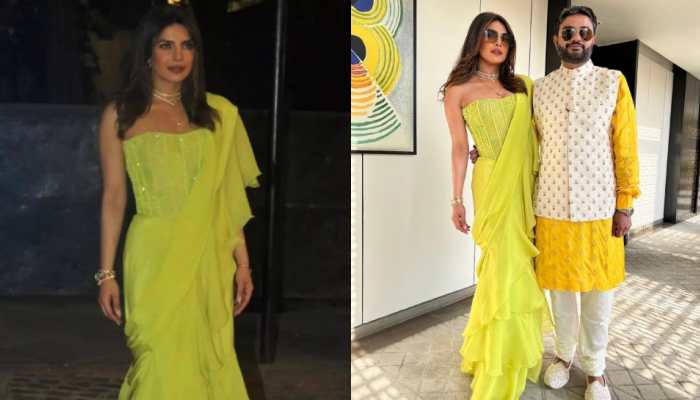 Priyanka Chopra Slays In Ruffle Saree Worth Thousands At Parineeti-Raghav's Engagement Ceremony: Pics