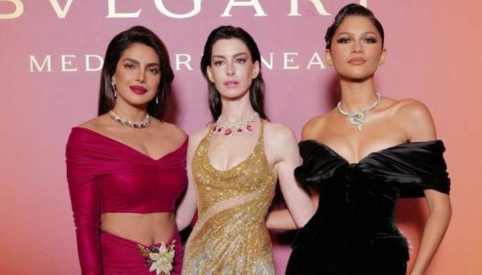 Priyanka Chopra, Anne Hathaway, Zendaya Pose Together At Bulgari Event In Venice, Fans Call Them &#039;Mesmerizing Beauties&#039;