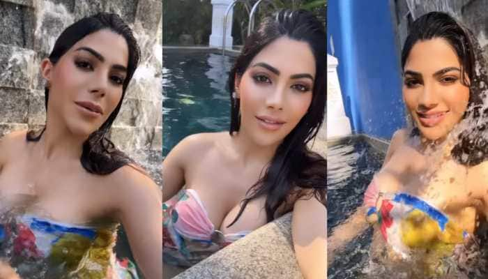 Nikki Tamboli&#039;s &#039;Tan Mode Is On&#039; As She Enjoys Pool Time In A Sultry Bikini - Watch