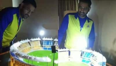 Watch: MS Dhoni Delighted By Heartwarming Gift, Miniature Chepauk Stadium Captures Fans' Hearts