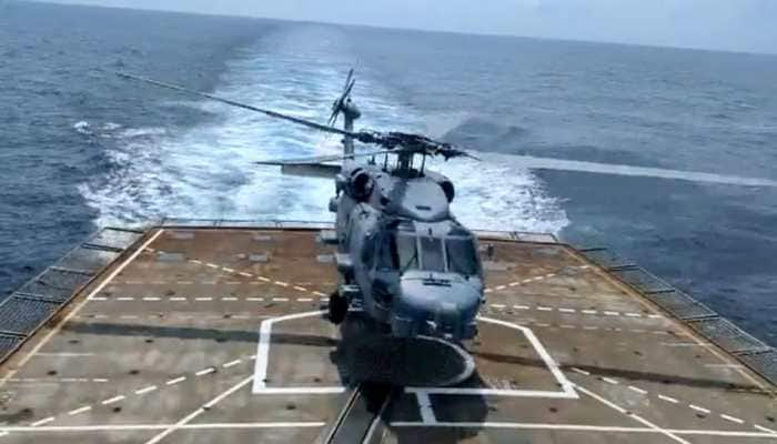 Indian Navy&#039;s MH60R Helicopter Makes Maiden Landing On Warship: Watch Video