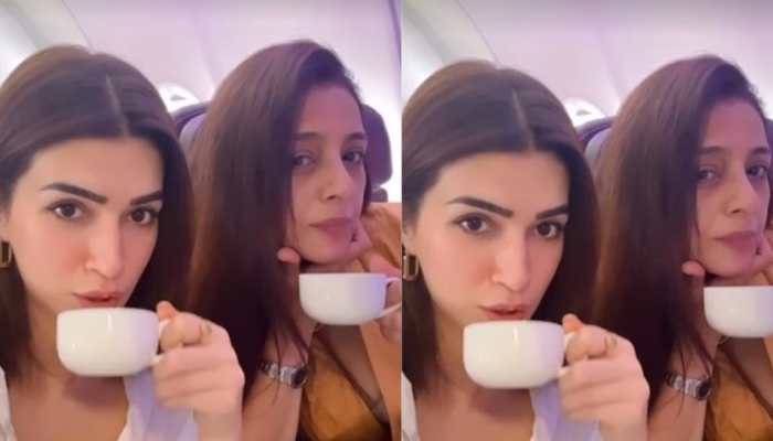 Kriti Sanon Enjoys 'Chai Pe Charcha' With Tabu As They Shoot For 'The Crew', Don't Miss Kareena Kapoor's Reaction