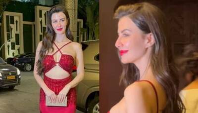 Giorgia Andriani Sizzles In Red Shimmery Bodycon Dress With Plunging Neckline On Her Birthday- Watch