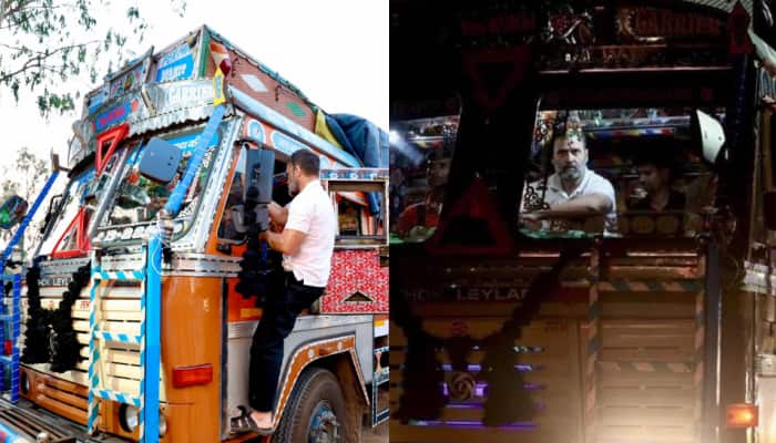 Rahul Gandhi Takes A Midnight Truck Ride In Haryana To Discuss Drivers&#039; Issues - Watch