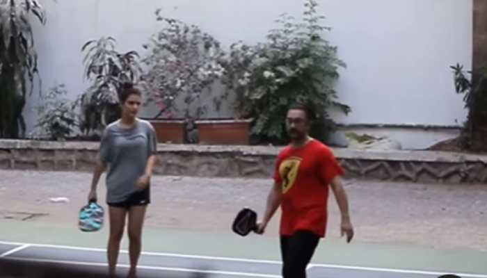 Watch Aamir Khan And Fatima Sana Shaikh Playing Pickleball Together People News Zee News