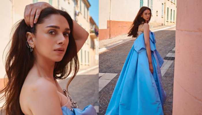 Aditi Rao Hydari Gives Princess Vibes In Powder Blue Gown At Cannes Film Festival- Pics 