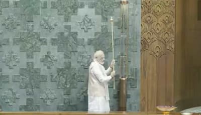 Watch: PM Modi Installs Sacred 'Sengol' In Lok Sabha Chamber Of New Parliament