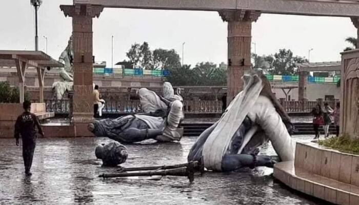 6 &#039;Saptarishi&#039; Idols Collapse At Ujjain&#039;s Mahakal Lok Corridor Due To Strong Winds; Congress Slams BJP