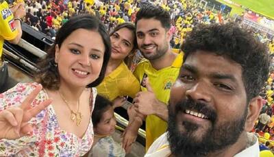 Vignesh Shivan Shares Picture With Sakshi Dhoni, Raviba Jadeja While Cheering For Chennai Super Kings In IPL Finale