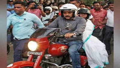 WATCH: Mamata Banerjee Rides Pillion On Bike During Kolkata March In Wrestlers' Support