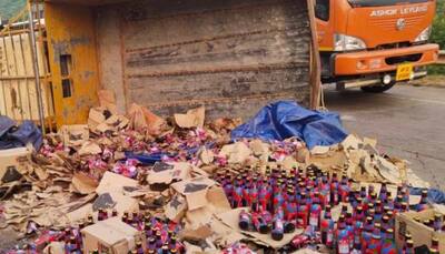 WATCH: People Rush To Loot Beer Bottles After Van Carrying Alcohol Overturns In Andhra Pradesh
