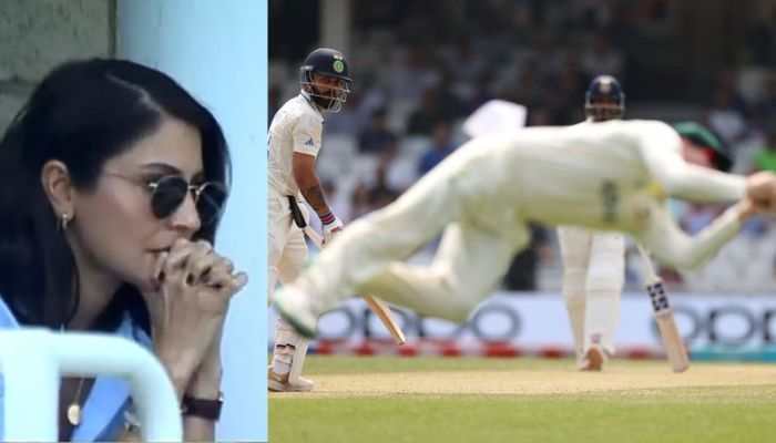 Watch: Anushka&#039;s Reaction To Kohli&#039;s Dismissal Goes Viral As Smith Takes Stunner