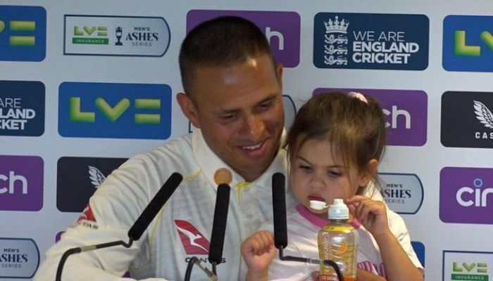 Watch: Adorable Video Of Usman Khawaja&#039;s Daughter During Press Conference Goes Viral