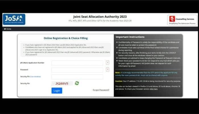 JoSAA Counselling 2023 Registration Begins On josaa.nic.in For IIT JEE, Direct Link To Apply Here