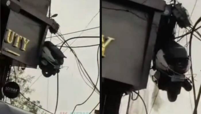 Viral Video: Windstorm Perches Scooter On High-Tension Wires, Sparks Meme Fest