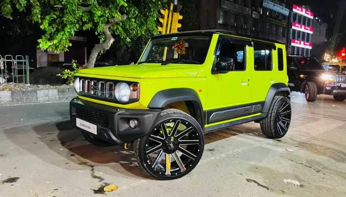 Maruti Suzuki Jimny With 22" Rims &amp; Low-Profile Tyres Is Extremely Eye-Catching: Watch