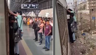 Watch: Mumbai Man Risks Life To Board Overcrowded Local Train, Video Goes Viral