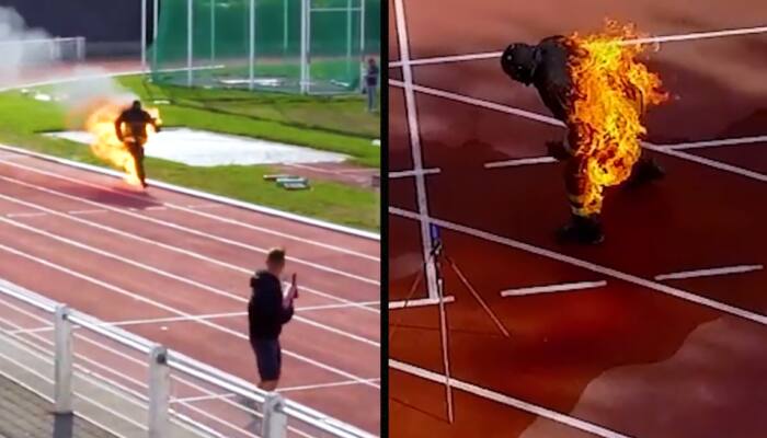 French Firefighter Achieves 2 Mind-Blowing World Records Amid Flames: WATCH