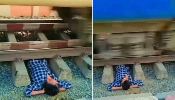 Watch: Man Lays Under Track As Fast-Moving Train Passes On It, Netizens Demand Action