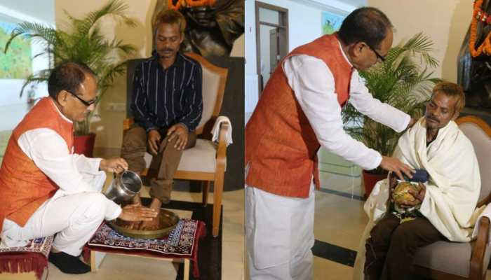 MP CM Shivraj Washes Feet Of Sidhi Urination Incident Victim, Apologises To Him