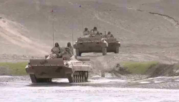 Indian Army Ups The Ante Along Chinese Border; Carries Out Huge Attack Drill With Tanks, Howitzer Gun